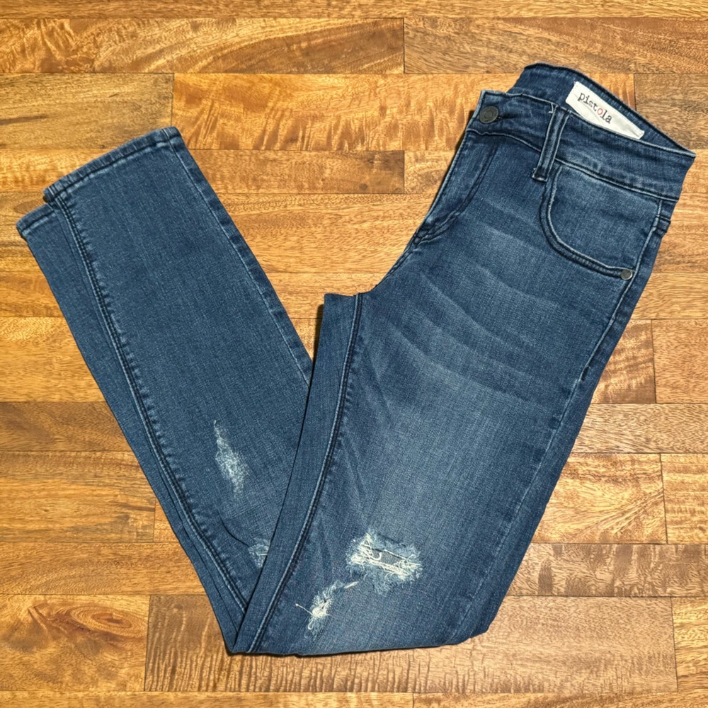 Pistola Distressed Ankle Skinny Jeans 26